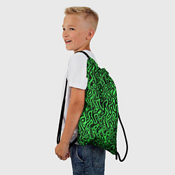 Рюкзак-мешок Чёрно-зелёный абстрактный узор, цвет: 3D-принт — фото 2