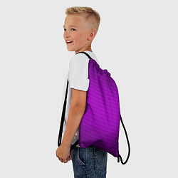 Рюкзак-мешок Фиолетовый градиентный полосатый комбинированный у, цвет: 3D-принт — фото 2