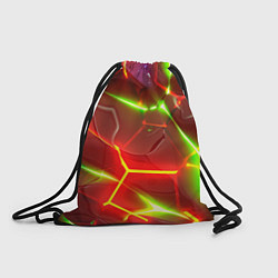 Рюкзак-мешок Неоновые красные плиты с ярким светом, цвет: 3D-принт