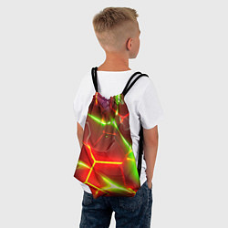 Рюкзак-мешок Неоновые красные плиты с ярким светом, цвет: 3D-принт — фото 2