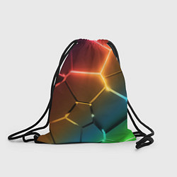 Мешок для обуви Радужные неоновые плиты в разломе