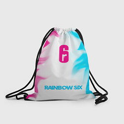 Рюкзак-мешок Rainbow Six neon gradient style по-центру, цвет: 3D-принт