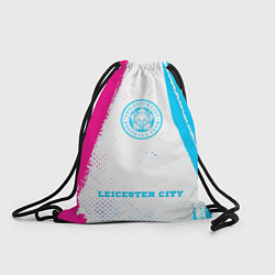 Рюкзак-мешок Leicester City neon gradient style по-центру, цвет: 3D-принт