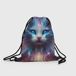 Рюкзак-мешок Fantastic blue-eyed neon kitten, цвет: 3D-принт