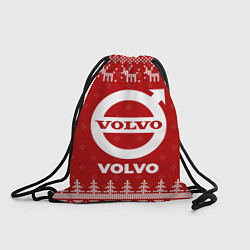 Рюкзак-мешок Новогодний Volvo с оленями, цвет: 3D-принт