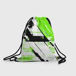 Мешок для обуви Diagonal black and green stripes on a white backgr