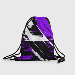 Рюкзак-мешок Diagonal black and white stripes on a purple backg, цвет: 3D-принт