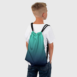 Рюкзак-мешок Градиент мягкий бирюзово-синий, цвет: 3D-принт — фото 2