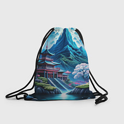 Рюкзак-мешок Пейзаж Японии и горы, цвет: 3D-принт