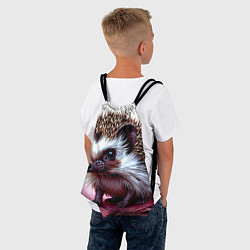 Рюкзак-мешок Ежик в розовом свете, цвет: 3D-принт — фото 2