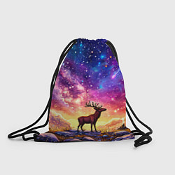 Рюкзак-мешок Лось и звездное небо, цвет: 3D-принт