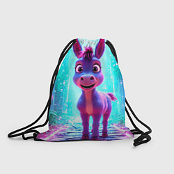 Рюкзак-мешок Ослик в неоновых искрах, цвет: 3D-принт