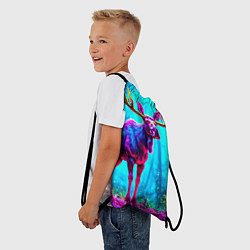 Рюкзак-мешок Лось в сереневом свете, цвет: 3D-принт — фото 2