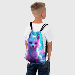Рюкзак-мешок Песец в неоновом свете, цвет: 3D-принт — фото 2