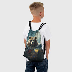 Рюкзак-мешок Воин русский медведь, цвет: 3D-принт — фото 2