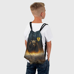 Рюкзак-мешок Русский медведь в огненном поле, цвет: 3D-принт — фото 2