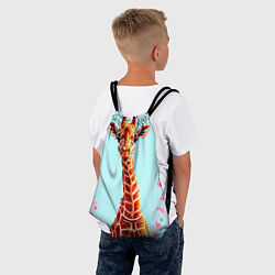 Рюкзак-мешок Жираф в розовых кустах, цвет: 3D-принт — фото 2