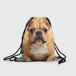 Рюкзак-мешок Бульдог и пальмы, цвет: 3D-принт
