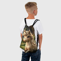 Рюкзак-мешок Единорожка кофейного цвета, цвет: 3D-принт — фото 2