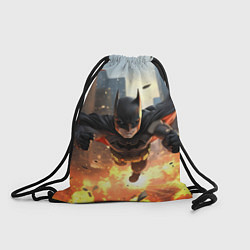 Рюкзак-мешок Бэтмен в полете над огнем, цвет: 3D-принт