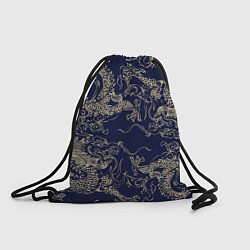 Мешок для обуви Золотые драконы на синем