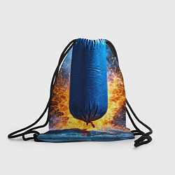 Рюкзак-мешок Синяя боксерская груша в огне, цвет: 3D-принт