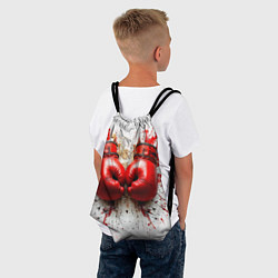Рюкзак-мешок Красные бойцовские перчатки на белом, цвет: 3D-принт — фото 2