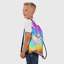 Рюкзак-мешок Inzoi кошечка на радужном фоне, цвет: 3D-принт — фото 2