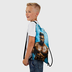 Рюкзак-мешок Бодибилдер в синем дыму, цвет: 3D-принт — фото 2