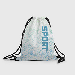 Рюкзак-мешок Sport бело-голубой, цвет: 3D-принт