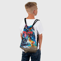 Рюкзак-мешок Tom and Jerry - cyberpunk graffiti fantasy, цвет: 3D-принт — фото 2