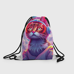 Рюкзак-мешок Кот космонавт удивлен, цвет: 3D-принт