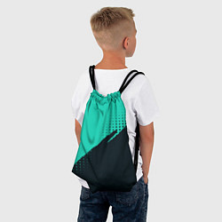 Рюкзак-мешок Color black light blue, цвет: 3D-принт — фото 2