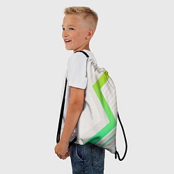Рюкзак-мешок Color white line green, цвет: 3D-принт — фото 2