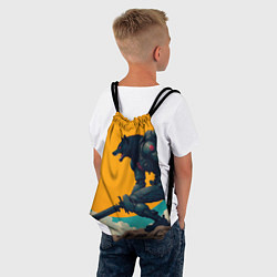 Рюкзак-мешок Киберчеловек-волк, цвет: 3D-принт — фото 2