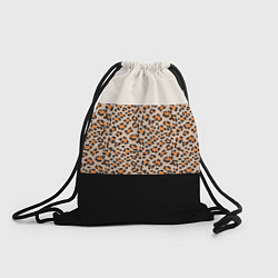 Мешок для обуви Леопардовый паттерн с черной и бежевой полосой