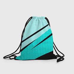 Мешок для обуви Абстрактный чёрно-голубой с полосами