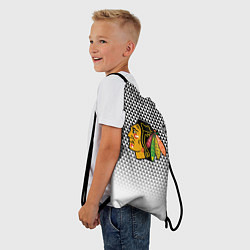 Рюкзак-мешок Чикаго Блэкхокс - геометрический паттерн с градиен, цвет: 3D-принт — фото 2