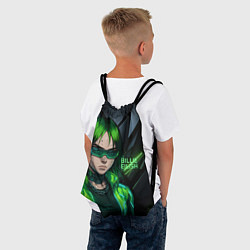 Рюкзак-мешок Билли Айлиш в зеленом костюме, цвет: 3D-принт — фото 2