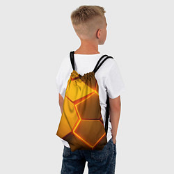 Рюкзак-мешок Желтые неоновые соты - текстура, цвет: 3D-принт — фото 2