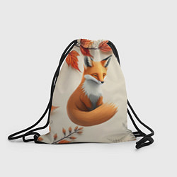 Рюкзак-мешок Лис под осенними листьями, цвет: 3D-принт