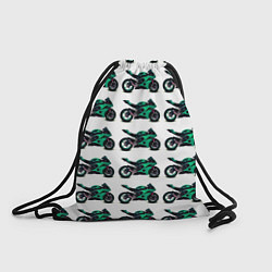 Рюкзак-мешок Motorcycle turquoise, цвет: 3D-принт