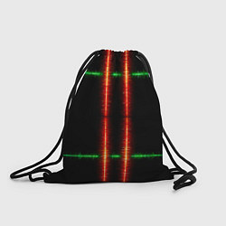 Рюкзак-мешок Color black green red lines, цвет: 3D-принт
