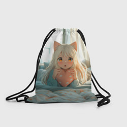 Мешок для обуви Аниме девушка в кровати с сердцем