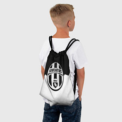 Рюкзак-мешок Ювентус черно белая геометрия, цвет: 3D-принт — фото 2