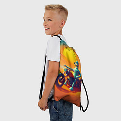 Рюкзак-мешок Робот Бендер на мотоцикле в пустыне, цвет: 3D-принт — фото 2