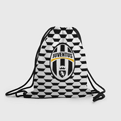 Рюкзак-мешок Juventus геометрия черно белая, цвет: 3D-принт