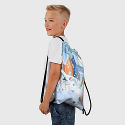 Рюкзак-мешок Предновогодний день во дворе, цвет: 3D-принт — фото 2