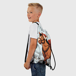 Рюкзак-мешок Лошадка везет новогодние подарки, цвет: 3D-принт — фото 2