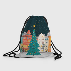 Рюкзак-мешок Новогодняя ночь в городе, цвет: 3D-принт